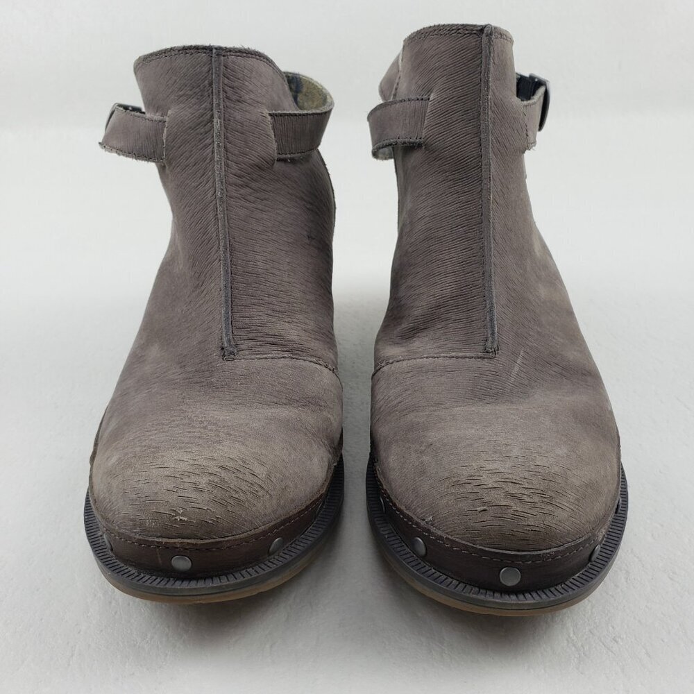Chaco Cataluna Clog Womens 11 Nickel Gray Studded Leather Comfort Boho Bootie - Picture 5 of 16